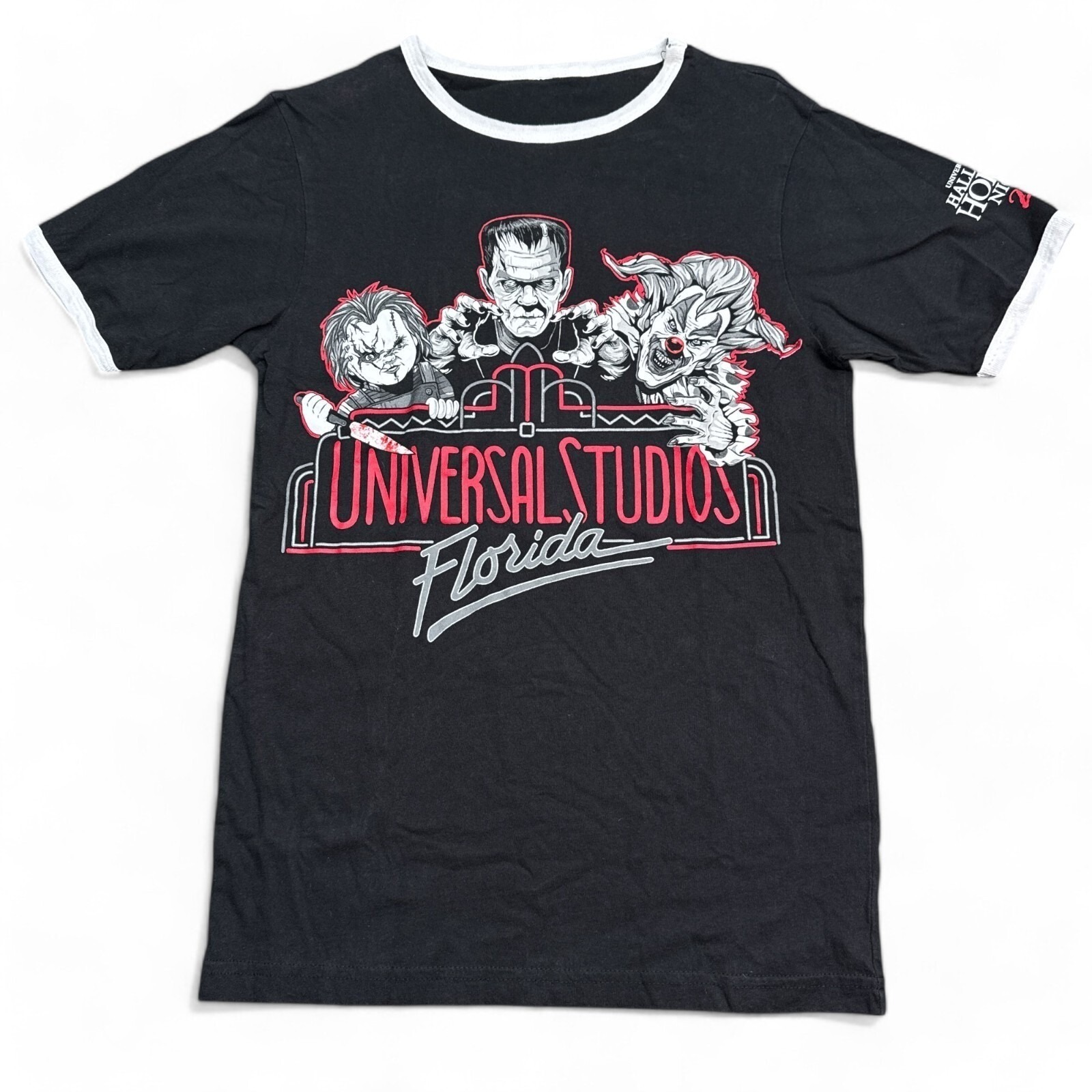 Halloween Horror Nights Hhn T Shirt Top Womens Size Small Ringer Tee Monsters